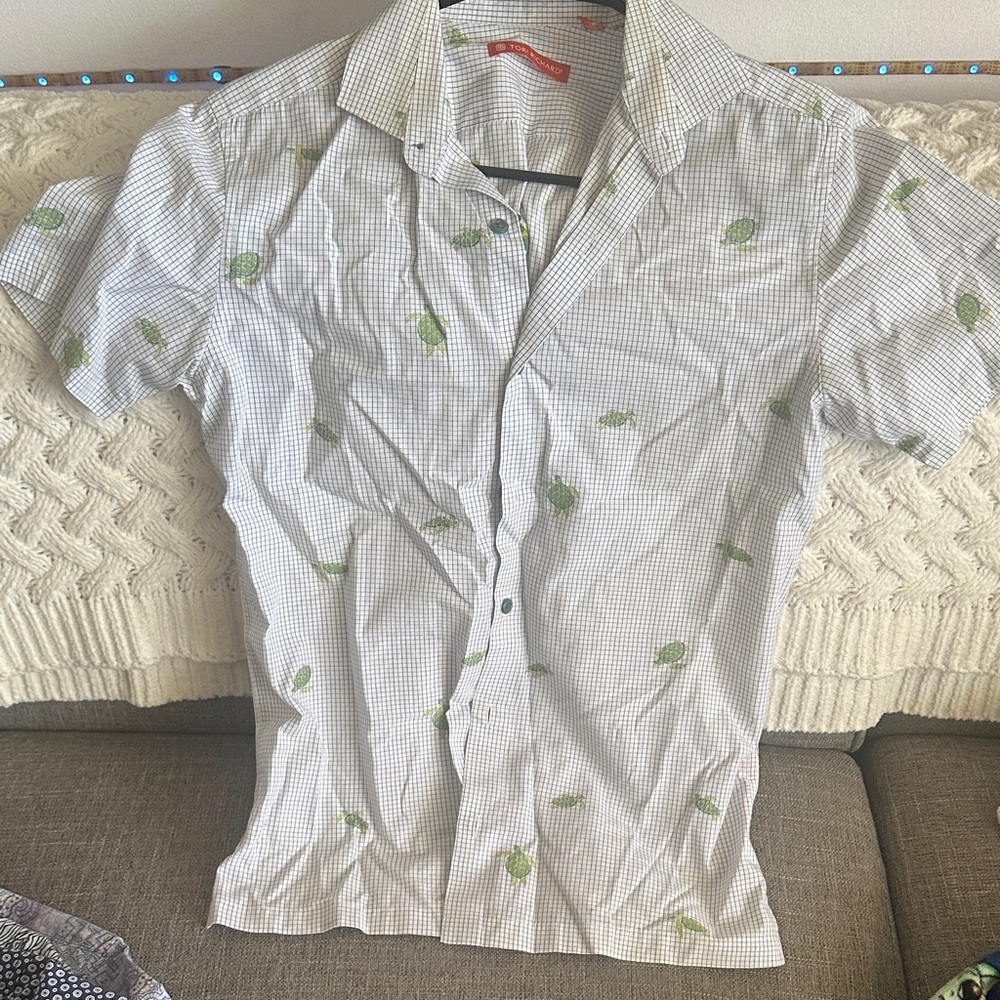 Tori Richard White and Green Patterned Shirt